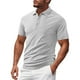 thumbnail image 1 of pstuiky camisetas de hombre, Blusa de cuello vuelto de manga corta con botones de color liso a la moda para hombre camisas casuales para hombre xxxl, 1 of 8