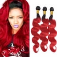 thumbnail image 1 of Hair Bundles Nuailisex Ombre Red Body Wave 40 45 50 cm 8A, 1 of 8