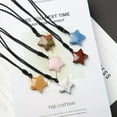 thumbnail image 4 of GKNET 1PC 3cm Natural Quartz Crystal Star Hand Carved Pendant Healing Reiki Necklace-Howlite, 4 of 9