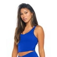 thumbnail image 2 of M&M SCRUBS Women’s Longline Wirefree Padded Medium Support Sports Bra (Medium, True Royal Blue), 2 of 5