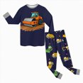 thumbnail image 5 of TOWED22 Baby Clothes Boy 6 12 18 24 Months 2T 3T 4T 5T Toddler Fall Winter Outfit Truck Embroidery Sweatshirt + Pants Set Size:8-9 Y,Color:Navy, 5 of 5
