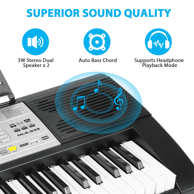 piano╰(*´︶`*)╯♡ Free Shipping! Pirecart 61 Key Keyboard Piano for Beginners with x