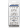 thumbnail image 2 of Doc Johnson TitanMen Stretch-To-Fit Silicone 4 Piece Kit Penis Ring, Clear, 2 of 2