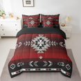 thumbnail image 2 of Erosebridal Twin Size Southwest Design 7 Piece Bedding Set Southwestern Geometric 7 Piece Bedding Set Tribal Bed Set Includes Comforter,Sheet Set,Pillowcases & Pillow Covers Red Grey, 2 of 5