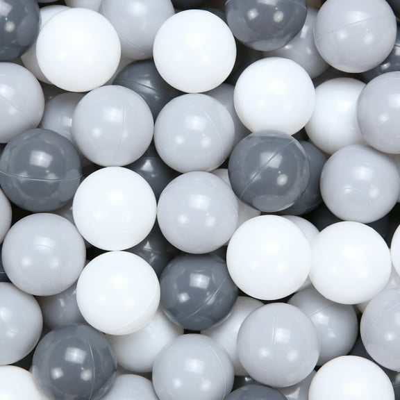 Ball Pit Balls for Ball Pit Phathalate BPA Free Plastic Balls Crush and Smash Proof Balls 100pcs 2.2" Set for Toddlers for Play Tent Tunnel (Gray White)