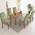 thumbnail image 4 of Sage Green Gemetric Stretch Chair Covers Slipcovers Set of 4 Printed Stretchable Dining Chair Slipcover Washable Removable for Kitchen,Hotel,Restaurant Green Dining Chair Covers, 4 of 4