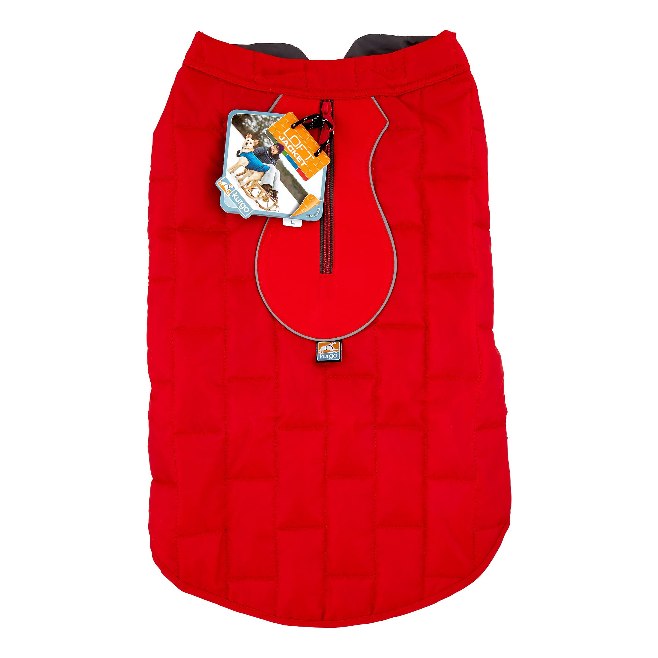 Kurgo Loft Dog Coat, Large, Chili Red