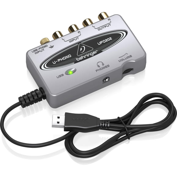 Interfaz de audio USB Behringer UFO202-BK para grabación de vinilo