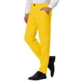 thumbnail image 5 of INSPIRE CHIC Men's Pants Dress Business Classic Fit Flat Front Solid Trousers 36 Yellow, 5 of 6