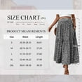 thumbnail image 2 of TEMOFON Women Skirts Long High Waist Ladies Elasticized Summer A Line Skirts for Work Office Ruffled Hem Floral Skirts, 2 of 7