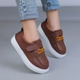thumbnail image 4 of Toddler Boys Leather Casual Slip On Sneakers Adjustable Hook and Loop Walking Shoes Non Slip Lightweight Flat Daily Dress Shoes, 4 of 8