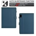 thumbnail image 2 of ELEHOLD Leather Wallet Case For Lenovo Tab M9 2023 Fiber Pattern Lightweight Folio Stand Cover, Auto Sleep&Week Function, Full Body Protection, Darkblue, 2 of 10