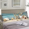 thumbnail image 5 of Beach Body Pillow Cover 20x54 Pillow Case Coastal Starfish Seashell Cushion Long Pillowcase with Zipper Nautical Pillow Covers Decorative Soft Large Bedding Pillow Cases for Bedroom,Couch,Turquoise, 5 of 6