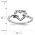 thumbnail image 2 of 925 Sterling Silver Rhodium Diamond Heart Ring Size 7, 2 of 2