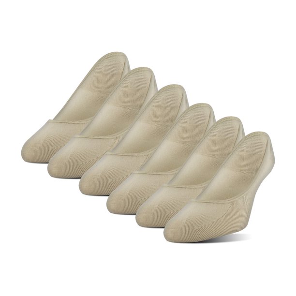 Peds Women's Moisture Wicking Low Cut No Show Socks, Nude (6 Pairs