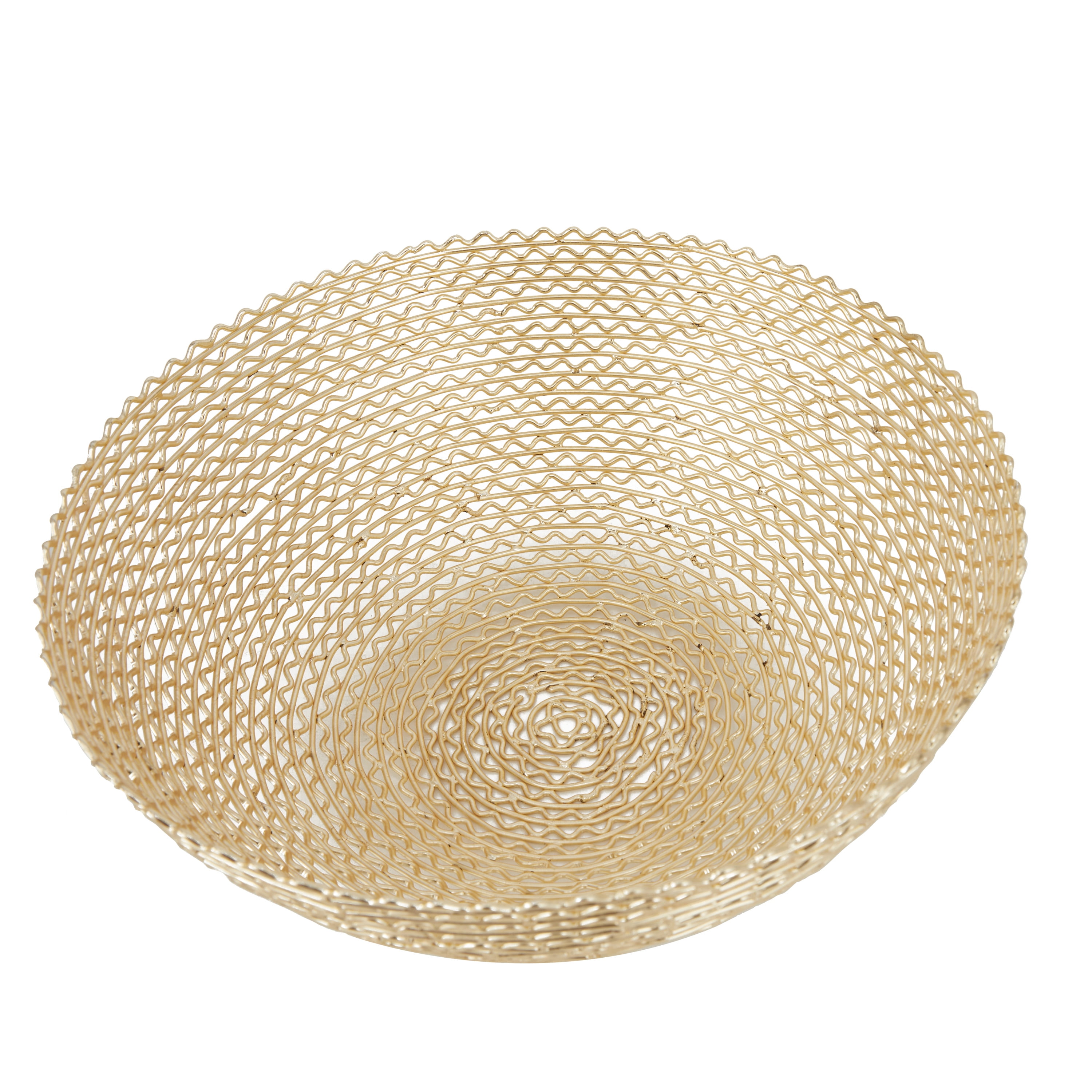 CosmoLiving by Cosmopolitan 7", 6", 6"H Round Gold Metal Decorative Bowl, Set of 3