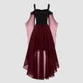 thumbnail image 5 of Robes Style Gothique pour Femmes Grande Taille Robe Midi Élégante avec Manches Évasées Ourlet Irrégulier, 5 of 5