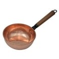 thumbnail image 4 of kowaku Copper Pot Soup Pot Copper Butter Warmer Wood Handle Multifunctional Sauce Pan Stockpot for Household Kitchen Camping Cooking Flat Bottom, 4 of 9