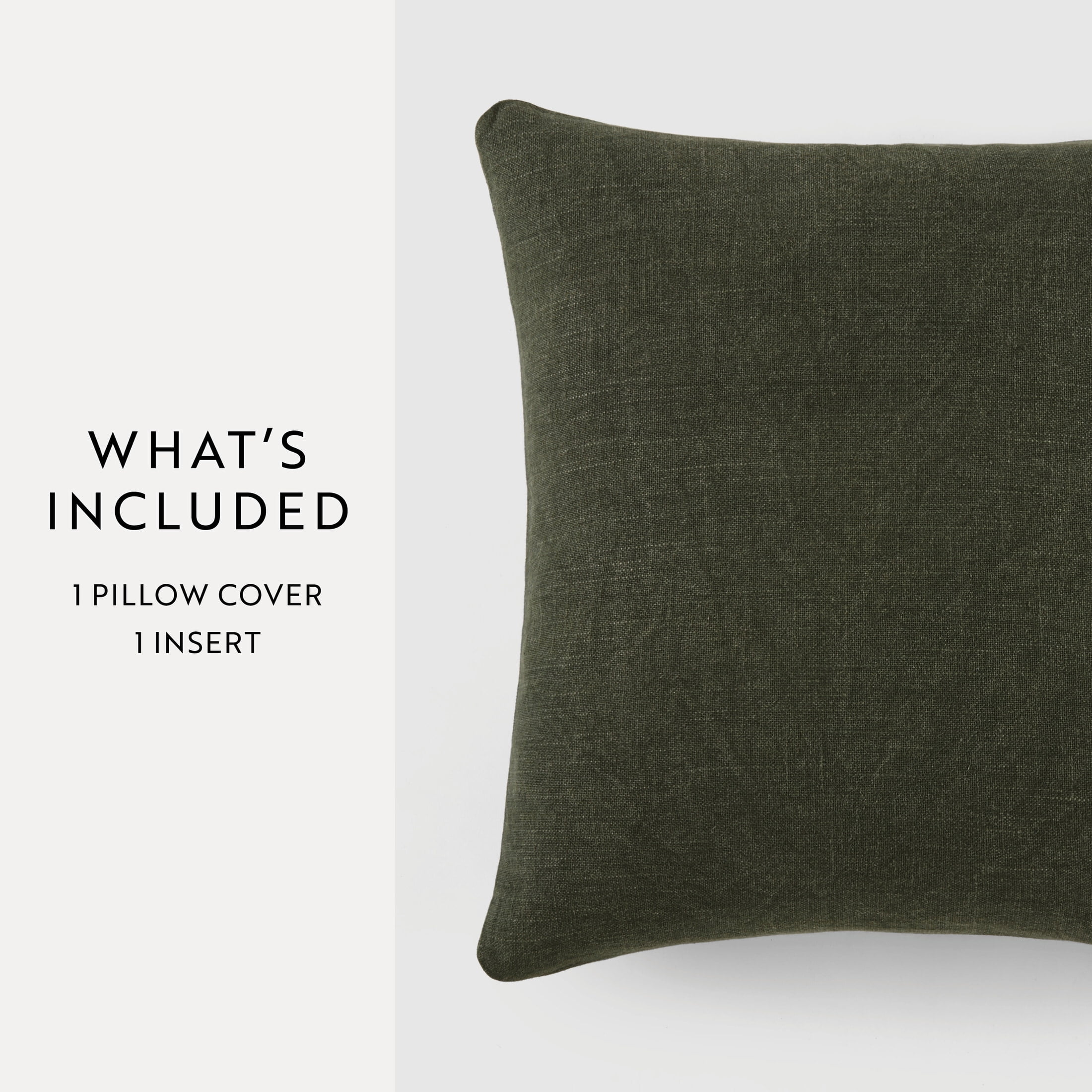 Stone Washed Throw Pillows in Distressed Cotton Solid Olive Gree by Comfort Canopy