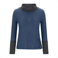 thumbnail image 6 of Ltctricy Women's Turtleneck Sweaters Long Sleeve Cowl Neck Color Block Side Split Pullover Knit Tops Lightweight Casual Sweaters(Sky Blue,X-Large), 6 of 7