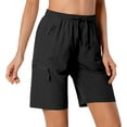 thumbnail image 2 of Women's Lightweight Hiking Cargo Shorts Quick Dry Athletic Shorts for Camping Travel Golf with Zipper Pockets Water Resistant, 2 of 7