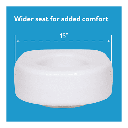 Carex Raised Toilet Seat Riser, Adds 5.5" of Height, 300 lb Weight Capacity, Slip-Resistant, White