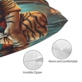 thumbnail image 3 of Goofa Pond Meditating Tiger Print Plush Throw Pillow Case, Soft Velvet with Hidden Zipper, Decorative Cushion Cover for Sofa, Bed, Car, and Home Décor-16"x24", 3 of 6