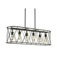 thumbnail image 2 of JONATHAN Y Marion 37.75" 6-Light Adjustable Iron Farmhouse Rustic LED Dimmable Pendant, Oil Rubbed Bronze, 2 of 8