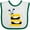White and Green, variant on Inktastic Cute Bee Initial B Boys or Girls Baby Bib