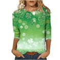 thumbnail image 2 of St Patricks Day Shirts, Womens 3/4 Sleeve Blouse, Round Neck T Shirt Tops Womens Casual St. Patrick's Day Print Tops Round Neck Three Quarter Sleeve 3/4 Sleeved T-Shirt Tops, 2 of 5