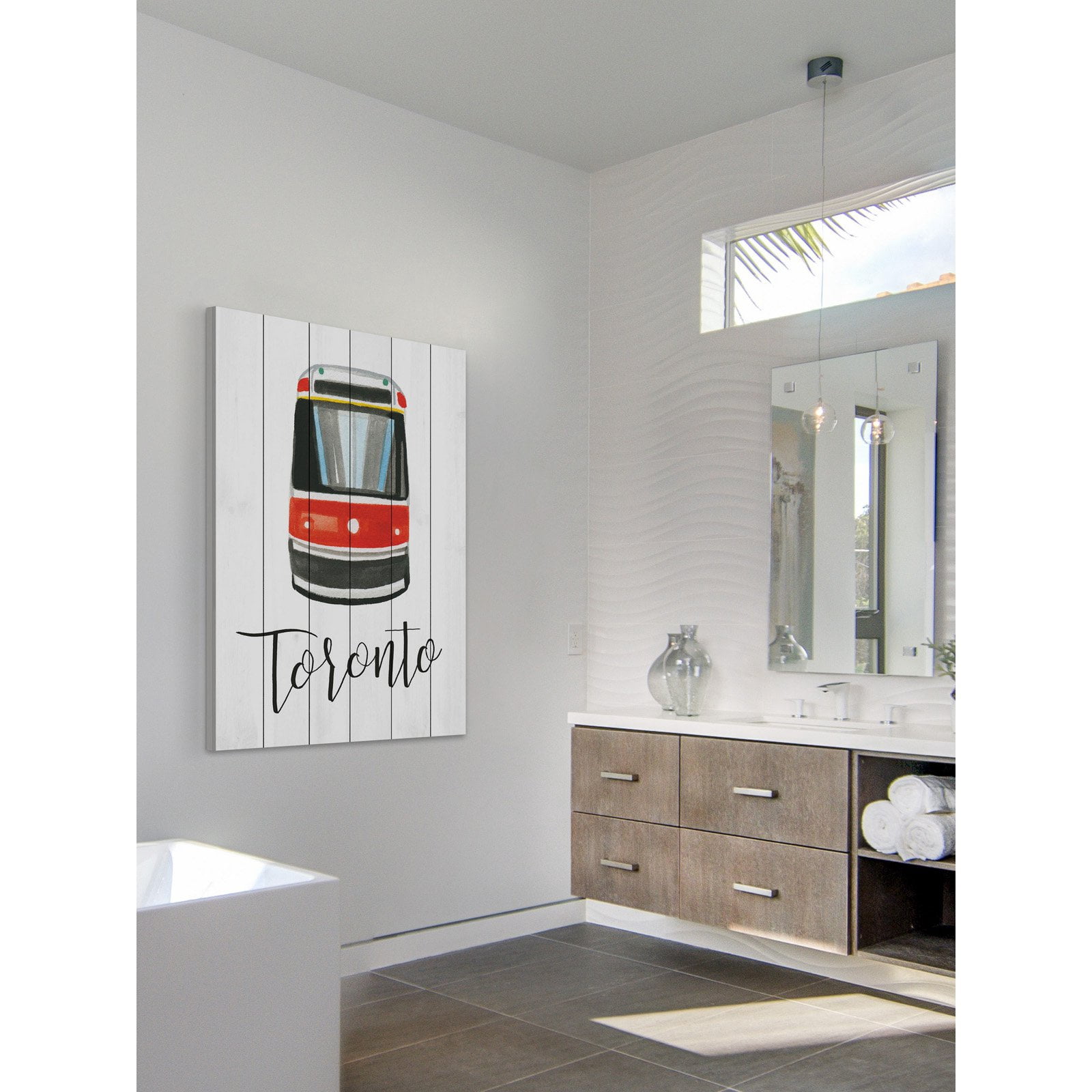 Marmont Hill "Autobus" by Molly Rosner Painting Print on White Wood