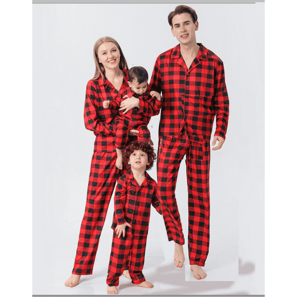 Vacances de Noël Correspondant à Pyjama de Famille Classique à Carreaux de Buffle