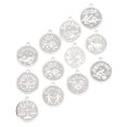 thumbnail image 2 of Pendentif Collier, 12 Pcs/ensemble Pendentif Signe du Zodiaque en Acier Inoxydable Pendentif Collier DIY Conçu pour l'Avenir, 2 of 14