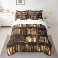 thumbnail image 2 of YST Bookshelf Bedding Set King Size,Vintage Library Bookcase 7 Piece Comforter Set,Western Bookshelf Books Bed in a Bag,Education Academic Collection Flat Fitted Sheet Soft Warm Room Decor, 2 of 5