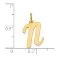 thumbnail image 2 of 14k Yellow Gold Solid Polished Laser-cut Medium Script Letter Name Personalized Monogram Initial N Charm Pendant Necklac, 2 of 2