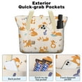 thumbnail image 2 of Tote Bag for Women - Cartoon Corgi Shoulder Bag - Large Utility Work Duffle Bag with Zipper Handbag for Travel, Work, Sprots, 2 of 5