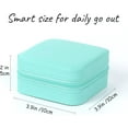 thumbnail image 3 of LAICAIW Travel Jewelry Case Small Jewelry Box Jewelry Organizer Storage Case Portable PU Leather Mini Jewelry Travel Case for Girls Womens Earring, Necklace, Rings,Bracelets (S 1, Blue), 3 of 7