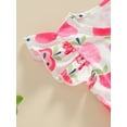 thumbnail image 5 of Toddler Baby Girls Farm Outfit Fruit Apple Print Fly Sleeve Ruffle Dress Summer Casual A-Line Twirly Dresses, 5 of 7