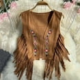 thumbnail image 2 of RMGVDSD Womens Western Tassels Vest Tops Sleeveless Fringe Open Front Vest Cowgir Jacket Cardigan Cover Up Casual Boho Style Trendy Outfit Blouses Shirts, 2 of 4
