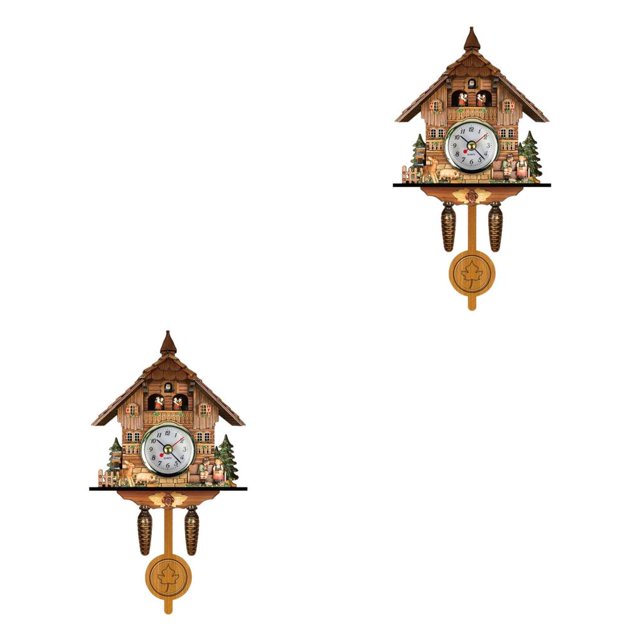 Bewildely Clock Bird Antique Retro Pendent Wall-mounted Home Decor Wall Pendulum Decoration for Living Room Bedroom Supplies Type1 NO1