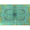thumbnail image 1 of Ahgly Company Machine Washable Indoor Rectangle Persian Turquoise Blue Traditional Area Rugs, 3' x 5', 1 of 4