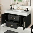 thumbnail image 3 of Craftian 40 inch Wall Mounted Bathroom Vanity 2 Doors & 2 Drawers, Floating Bathroom Cabinet, Black, 3 of 10