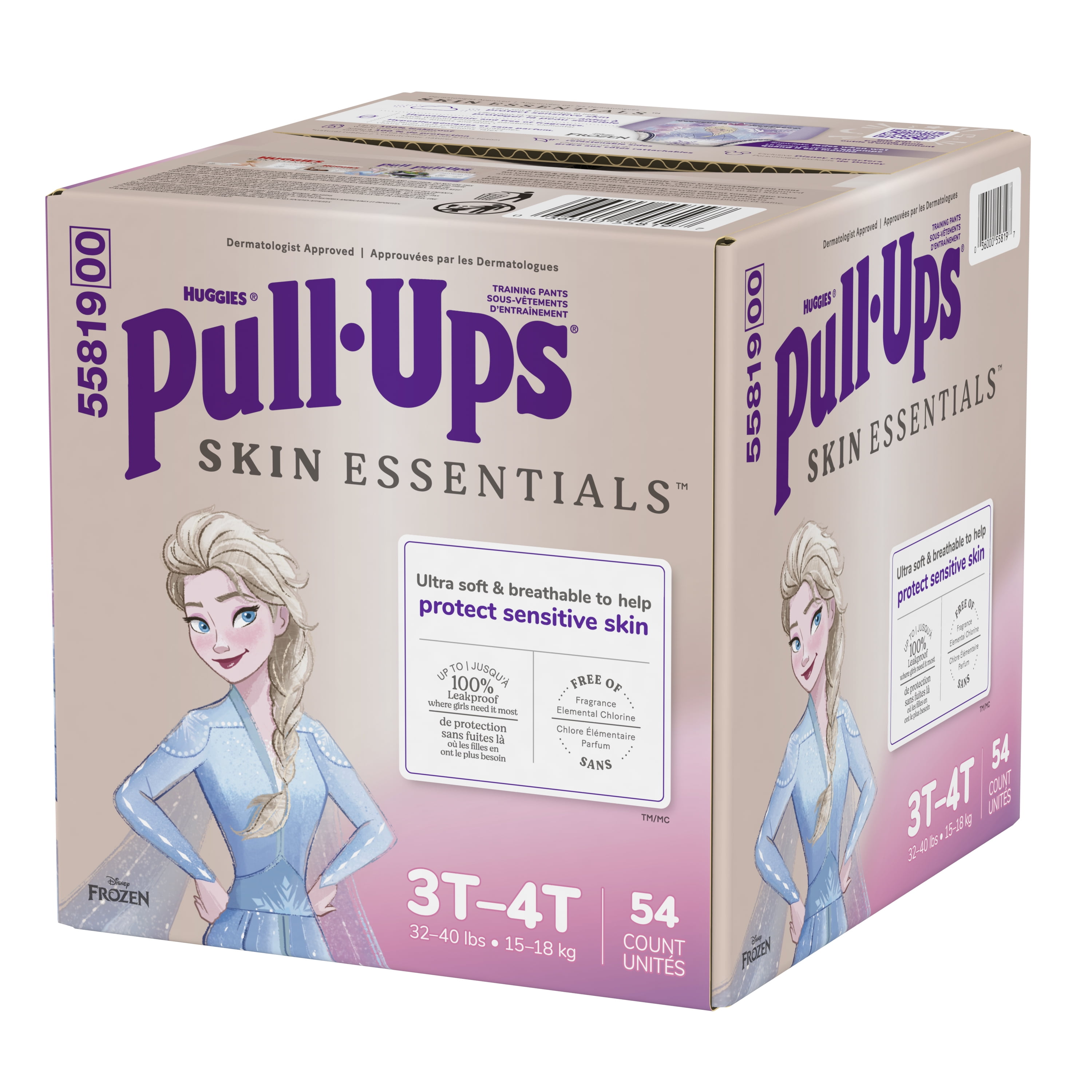 Pull-Ups Girls' Skin Essentials Training Pants, 3T-4T (32-40 lbs), 54 Ct