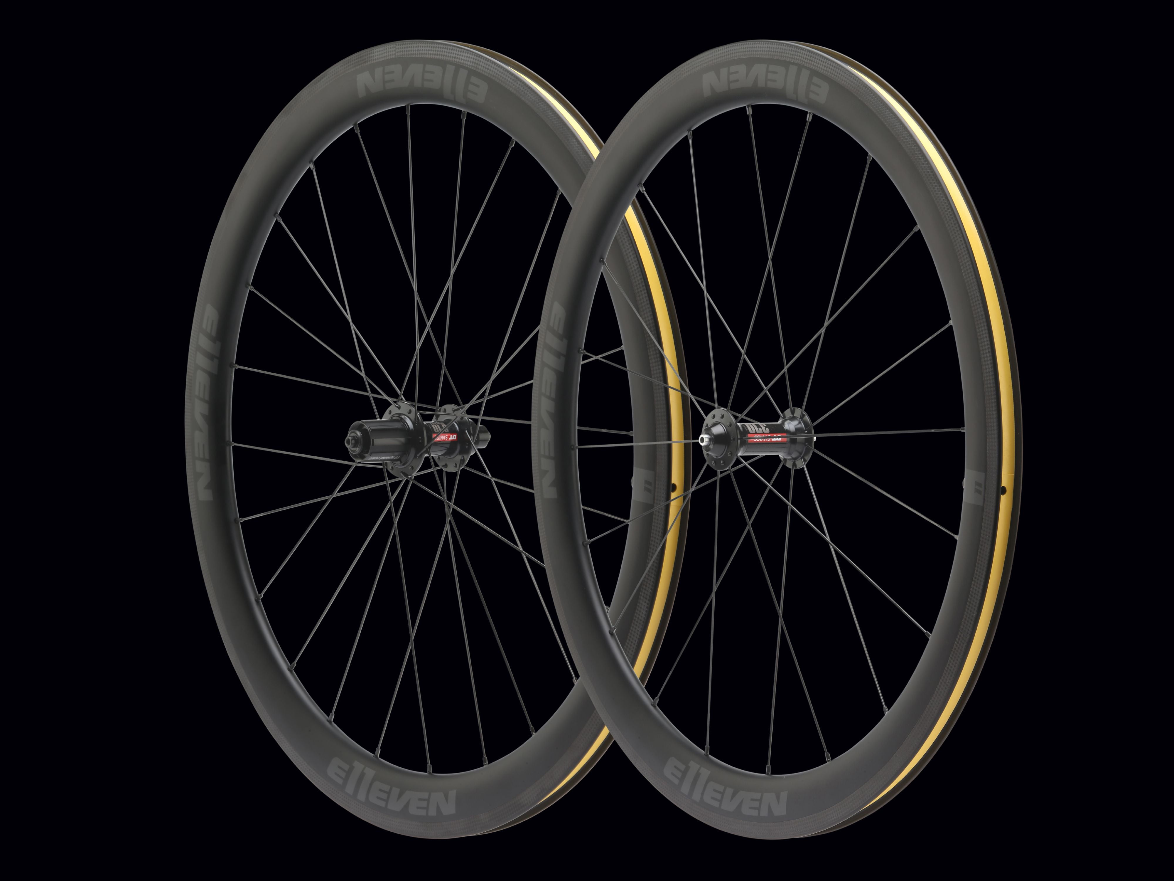 e11even 50mm carbon clincher wheelset with dt swiss 370 hubs