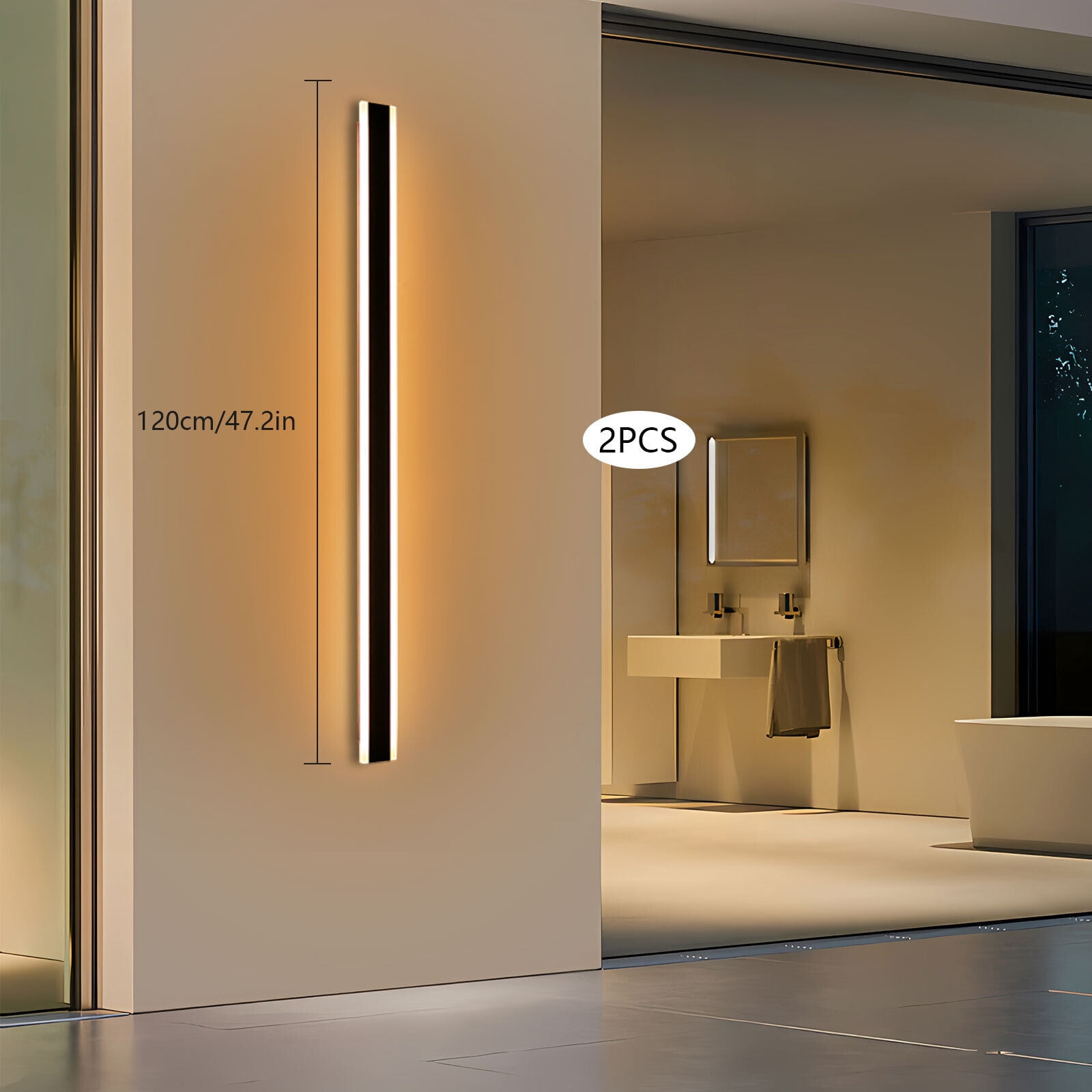 Modern Outdoor Wall Light, Wall Mount Lighting Fixture, 2Pcs Wall Lights