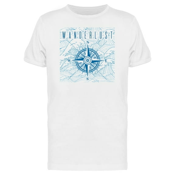 Wanderlust With Compass T-Shirt Men -Image by Shutterstock, Male 4X-Large