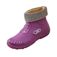 thumbnail image 2 of Taqqpue Women Rubber Boots Wide Calf Rain Boots Round-Toe Waterproof Fleece-Lined Warm Comfortable Short Rain Boots Mid Height Rain Shoes for Outdoor Gardening Work Walking, 2 of 10