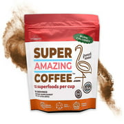 Super Amazing Coffee Ultimate Calorie Burning, Brain Boosting Coffee, French Roast Instant Coffee, 12 Natural Superfoods, Gluten Free, Non-GMO, Sugar Free, Dairy Free, 30 Day Supply, 30 Drinks
