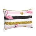 thumbnail image 2 of EasygdpGold Glittering Hearts And Flamingos Polyester Fiber Double-Sided Pillowcase,Super Soft,Comfortable And Luxurious Pillowcase,Not Easy To Break Or Deform- 16"X24", 2 of 9