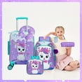 thumbnail image 7 of Kids Caary on Luggage Sets with Wheels Travel Suitcases for Girls with Travel Pillow School Backpack 6-12 Years Old 16 Inch Purple Cat, 7 of 7